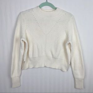 Kendall & Kylie Cream Off White Crop Sweater Small